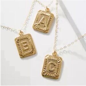 New! Anthropologie Gold Whim Initial Pendant Necklace NWOT